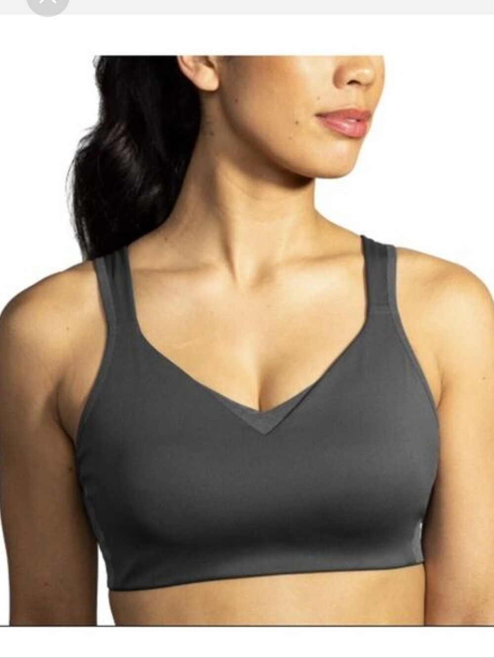 NWT Brooks Gray V-Neck Seamless Sports Bra